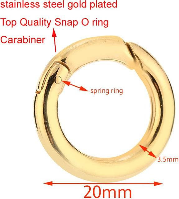 Karabiner Kette Edelstahl, gold, 0,79 mm Ø, Unisex - Bild 1