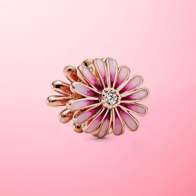 Allbestart Blumenanhänger 925 Silber, Perle, Zirkonia, Damen, pink - Bild 1