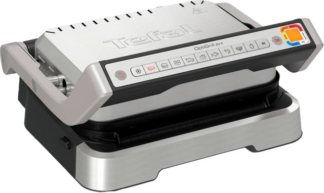 Tefal OptiGrill 2-in-1 Kontaktgrill RVS GC772D in Silber aus Edelstahl mit spülmaschinenfesten Teilen - Bild 1