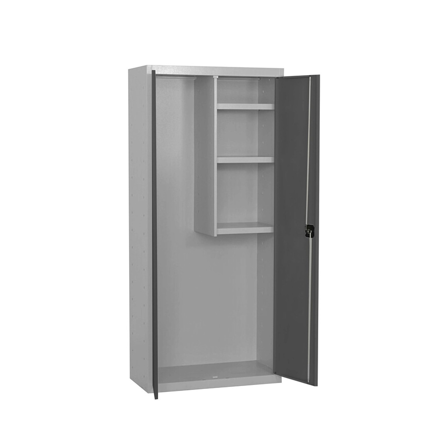 PROREGAL Putzmittelschrank AMEGO Metallschrank für den Haushalt in Anthrazit-Grau mit 3 Fachböden und Schloss, H x B x T: 180 x 80 x 40 cm - Bild 2