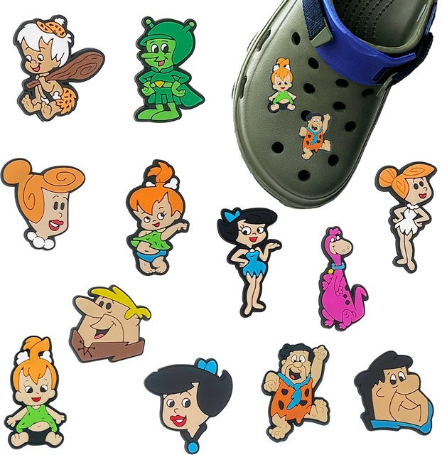 Potdemiel Schuh-Charms, Cartoon Primitive Man Series, 12 Stück - Bild 1
