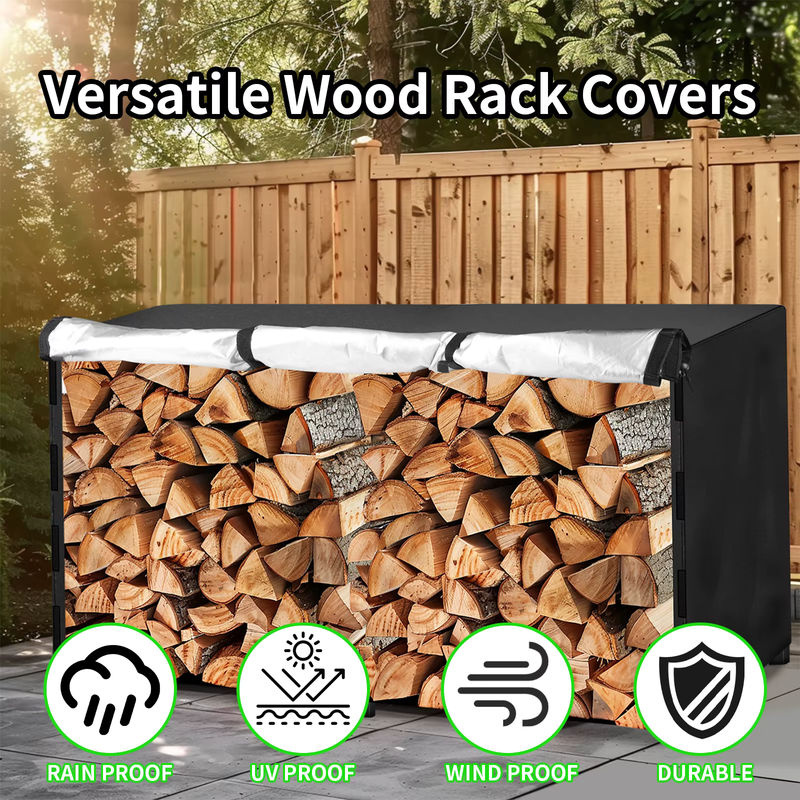 Wasserdichte Brennholz-Abdeckung aus Oxford-Stoff für den Außenbereich, wetterfeste Holzstapel-Abdeckung für Garten und Patio - Bild 5