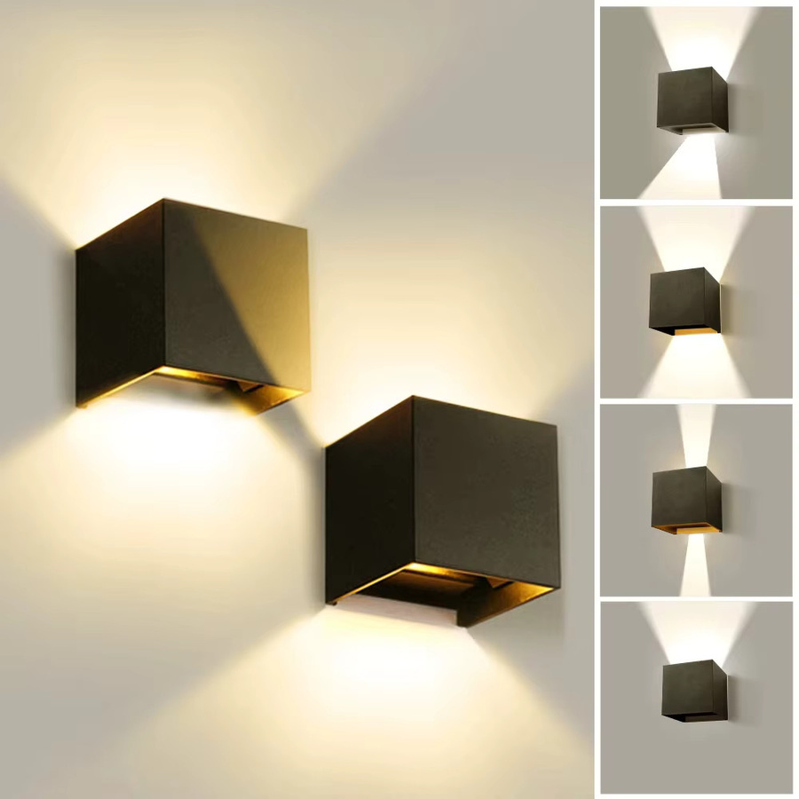 Moderne LED Wandleuchte EE in Schwarz, Up-Down Beleuchtung für Indoor und Outdoor, Wasserdicht, Warmweiß - Bild 2