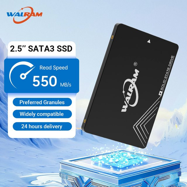 WALRAM 2,5 Zoll SATA3 SSD Interne Festplatte für Laptop PC Desktop in Schwarz - Bild 1