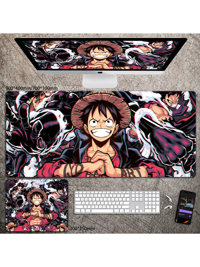 Bandai One Piece Gaming-Tastaturpad mit Luffy-Motiv, rutschfeste Schreibtischunterlage in Multicolour - Bild 2