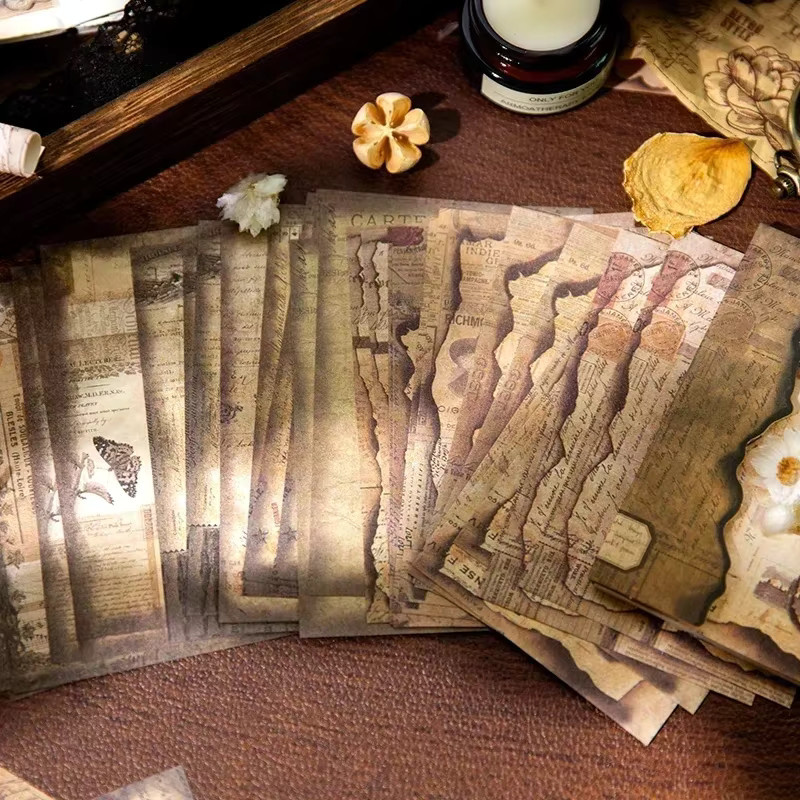 36 Stück Vintage Bastelpapier im Handtaschen-Design, dekoratives Konstruktionspapier in Braun für kreative Fotoalben und Scrapbooking - Bild 2