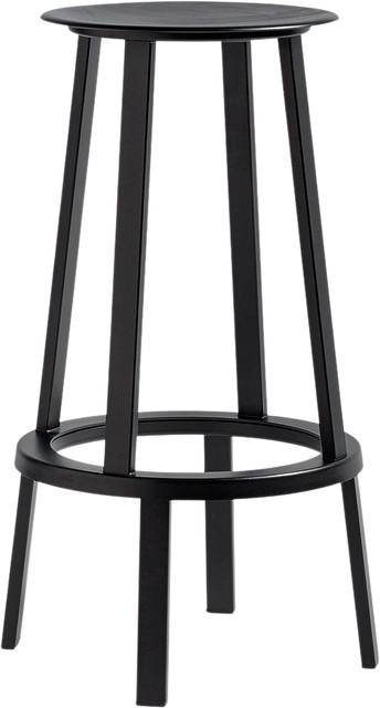HAY Revolver Barhocker in Schwarz aus Stahl im Industrial Design - Bild 1