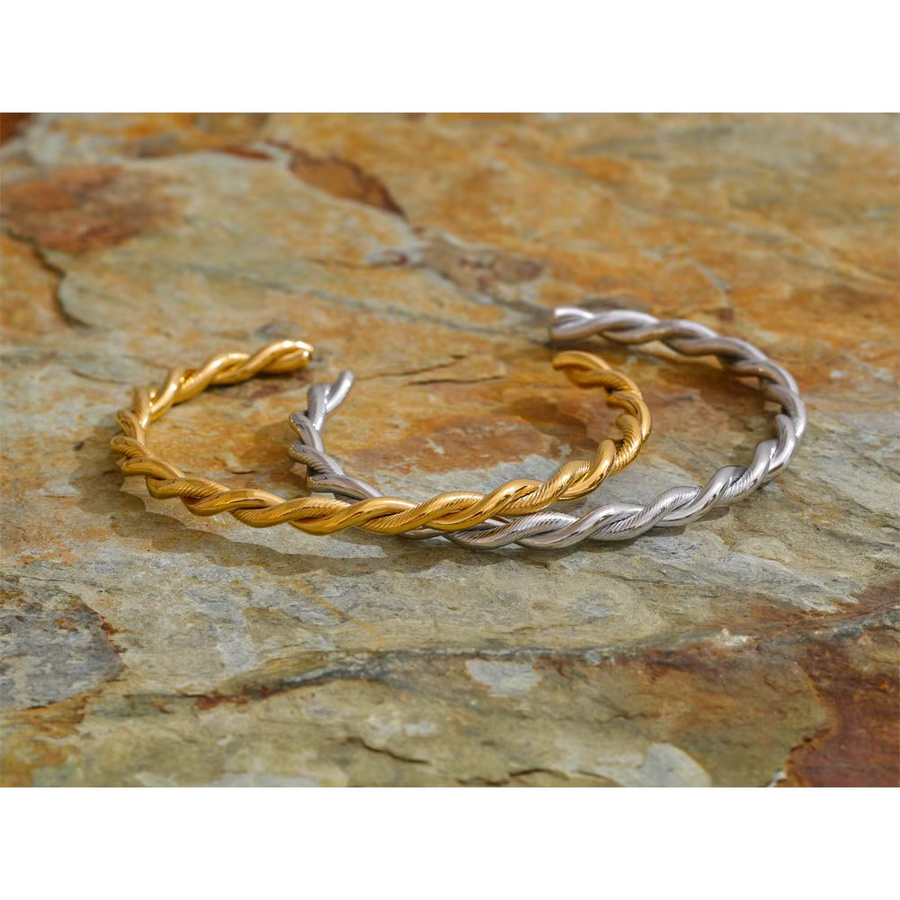Yhpup Manschettenarmband Edelstahl, vergoldet - Bild 2