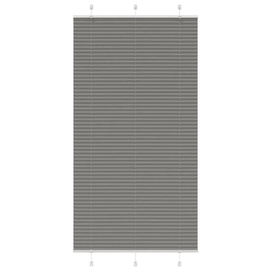 vidaXL Plissee Anthrazit semi-transparent aus Polyester B: 110 cm, H: 200 cm - Bild 2
