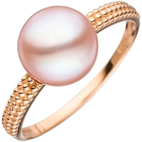 Colfem Ring 585 Roségold, Perle, Damen, Ringgröße 54 - Bild 1
