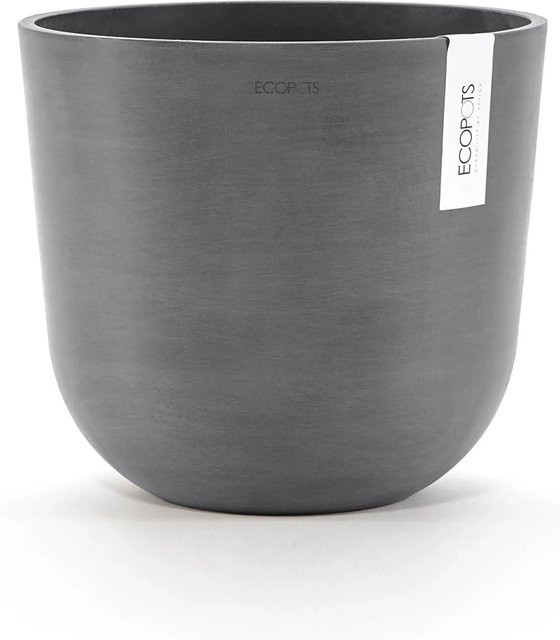Ecopots Pflanztopf Oslo Grau in runder Form mit skandinavischem Design, Durchmesser: 25 cm, Höhe: 21,8 cm - Bild 1