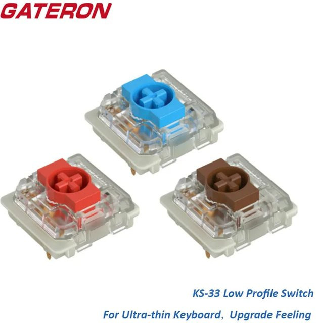 Gateron KS-33 Low Profile Switch 2.0 mechanische Tastatur-Switches mit 3 Pins in Blau - Bild 1