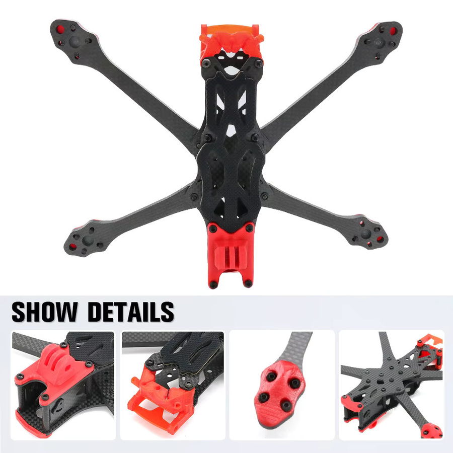 Foxhound APEX HD 5 Zoll FPV-Rahmensatz aus Kohlefaser in Schwarz mit 5,5 mm Armen für Freestyle RC Racing Drohnen - Bild 4
