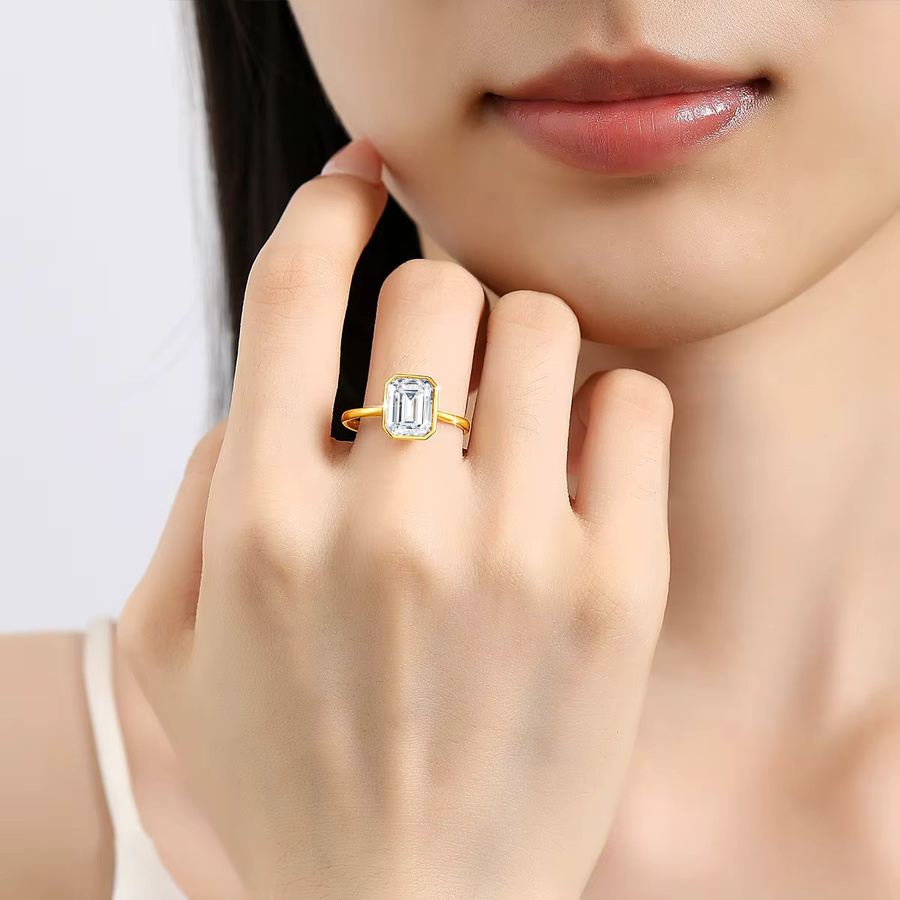 LONGUE VUE Ring 14K Gold, Moissanit, Unisex - Bild 3