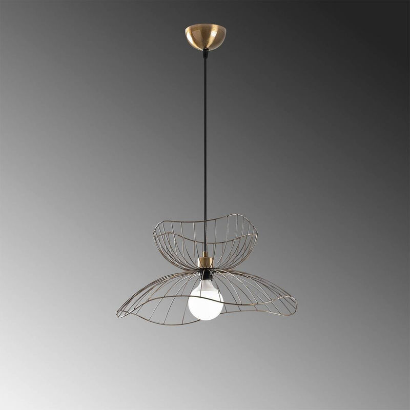 Opviq Pendelleuchte Farac in Bronze aus Eisen mit E27 Fassung, Höhe: 111 cm, Breite: 50 cm, Tiefe: 50 cm - Bild 3