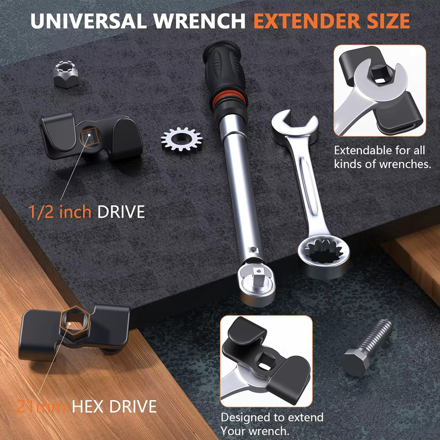 WOZOBUY Schraubenschlüssel Verlängerung mit 1/2 Zoll Antrieb und 21mm Sechskant für mehr Hebelwirkung bei Muttern und Schrauben - Bild 5