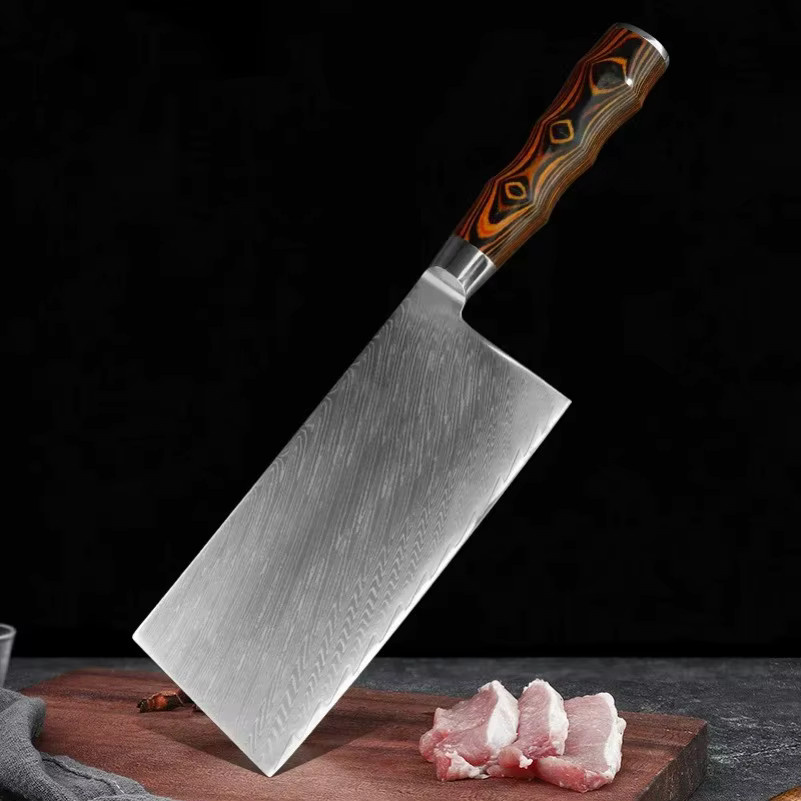 InLeung Damaskus Kochmesser mit Holzgriff in Silber - Bild 6