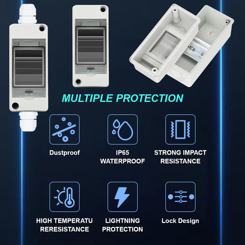 EARU HT-2 Wasserdichter Verteilerkasten IP65 mit 2-Wege-Installation aus weißem PC-ABS-Kunststoff für Outdoor-Elektro-MCB und Solar-Anschlüsse - Bild 3