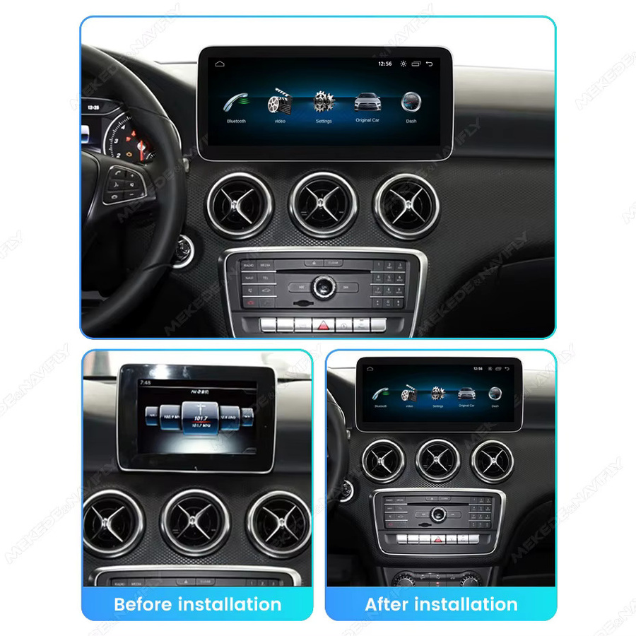 MEKEDE Linux Auto-Multimedia-Player mit kabellosem CarPlay und Android Auto für Mercedes Benz A-Klasse GLA CLA W176 C177 X156 W463 NTG4.5 5.0, GPS und Mirror Link, Schwarz - Bild 4
