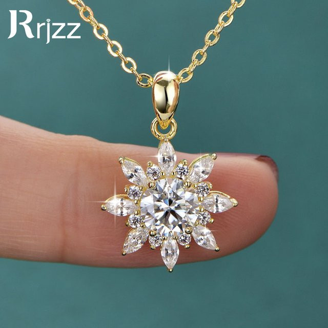 Rrjzz Halskette, Moissanit, 14 K vergoldet, Damen - Bild 1
