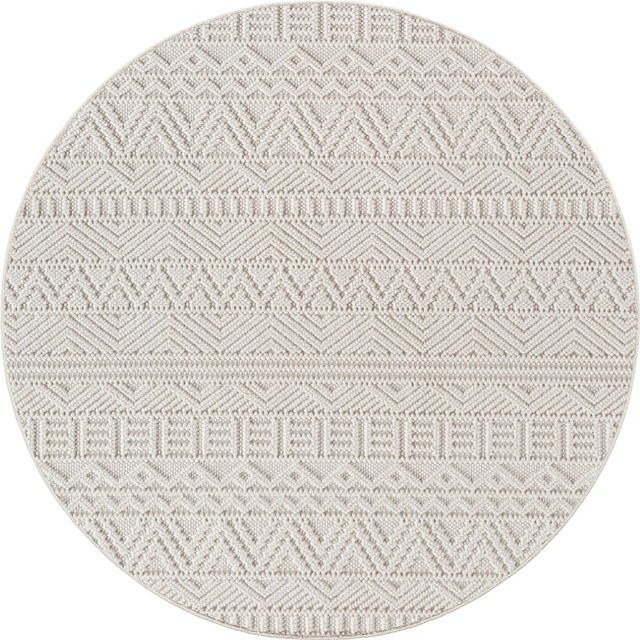Ayyildiz Flachgewebeteppich Helix rund Creme Durchmesser: 120 cm - Bild 1