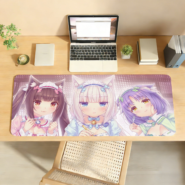 Anime N-NekoparaES XXL Mauspad in Multicolour, rutschfeste Schreibtischunterlage aus Gummi für PC und Laptop - Bild 1