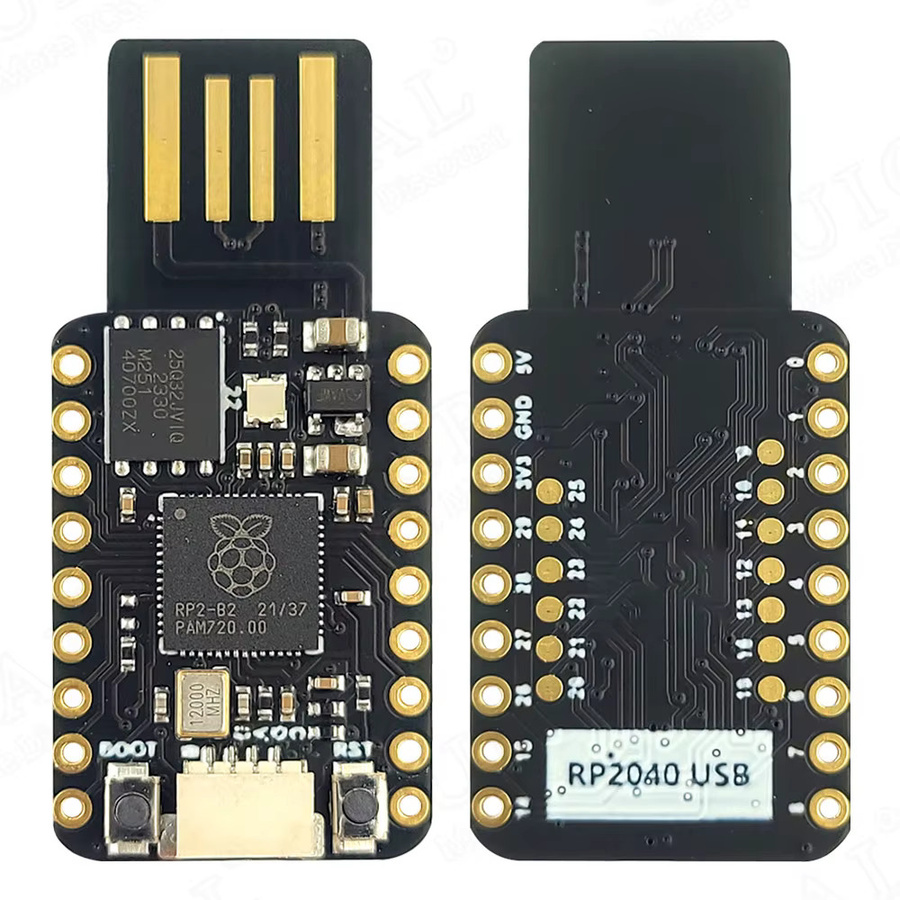 Raspberry Pi RP2040 Entwicklungsplatinenmodul mit Dual Core und 4 MB Speicher, USB-C, Schwarz - Bild 2