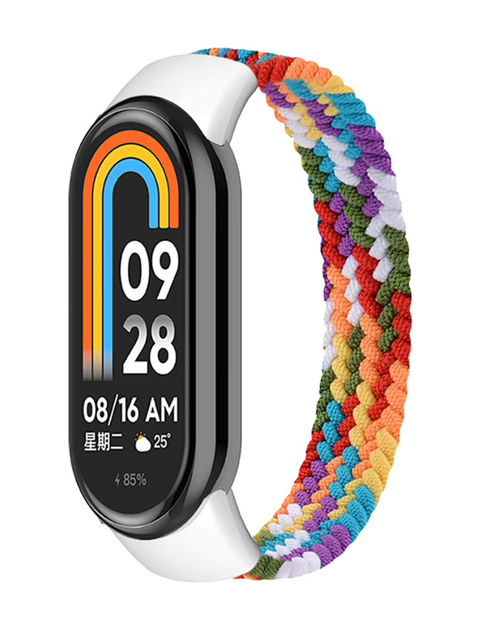 ATOPKEY Geflochtenes Nylon Solo Loop Armband für Xiaomi Mi Band 10 9 8, elastisches Ersatz-Uhrenarmband mit NFC, Multicolor, Unisex - Bild 1