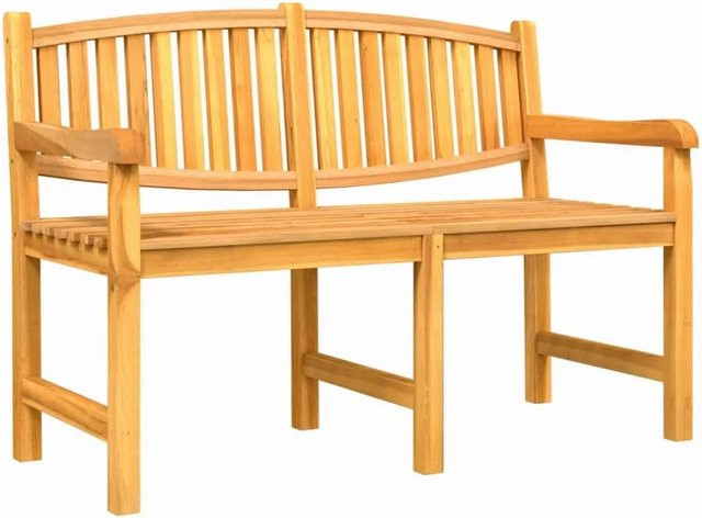vidaXL Gartenbank aus Teakholz in Braun mit Armlehnen und Latten-Design, B/T/H: 149,5 x 60 x 90 cm - Bild 1