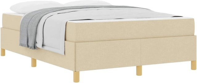 vidaXL Bettrahmen mit Matratze in Beige aus Stoff, B/T/H: 140 x 190 x 280 cm - Bild 1