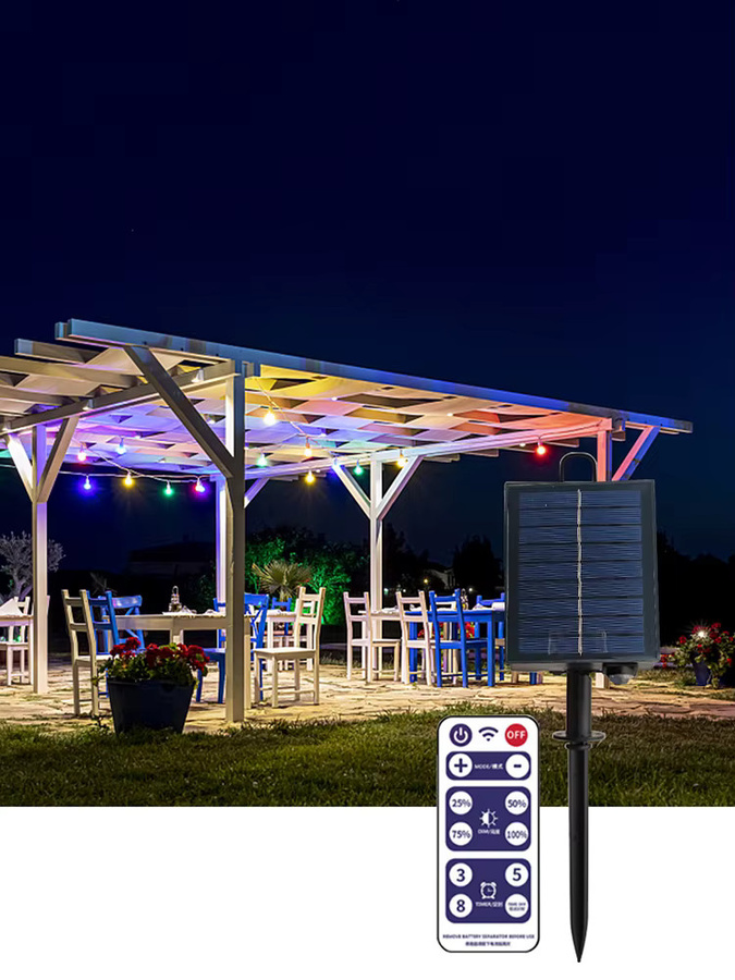 Alloet Solarpanel-Steuerbox mit Fernbedienung und 1200mAh Akku für LED-Lichterketten in Schwarz oder Blau - Bild 5