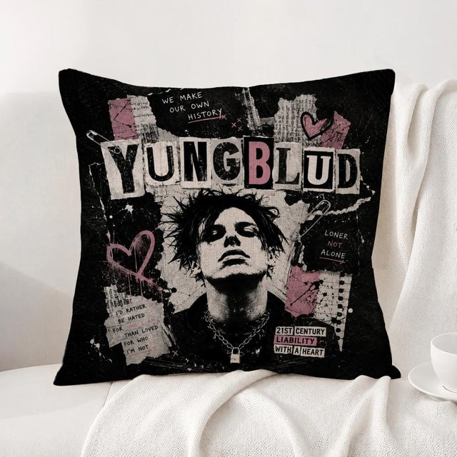 DHCBD HOME Kissenbezug Sänger Yungblud Design, Schwarz, B/B: 45 x 45 cm - Bild 1