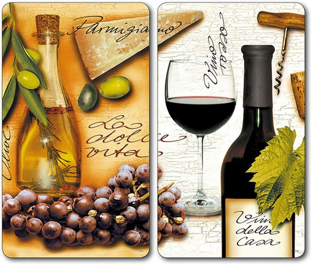 Kesper Multi-Glasschneide- und Herdabdeckplatte Italien, 2er-Set, Multicolor, B/T/H: 30 x 52 x 0,8 cm - Bild 2