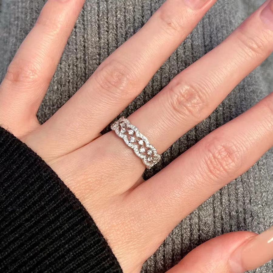 BXINY Ring, 925 Silber, Moissanit, Diamant, Damen - Bild 2
