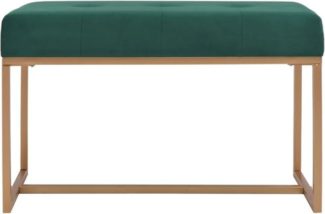 vidaXL Bank aus grünem Samt mit Metallbeinen, Breite: 80 cm, Höhe: 51 cm, Tiefe: 36 cm - Bild 1