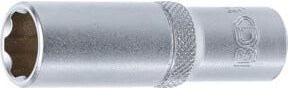 BGS Steckschlüssel-Einsatz Super Lock tief mit 3/8 Zoll Innenvierkant und 13 mm Schlüsselweite in Silber - Bild 1