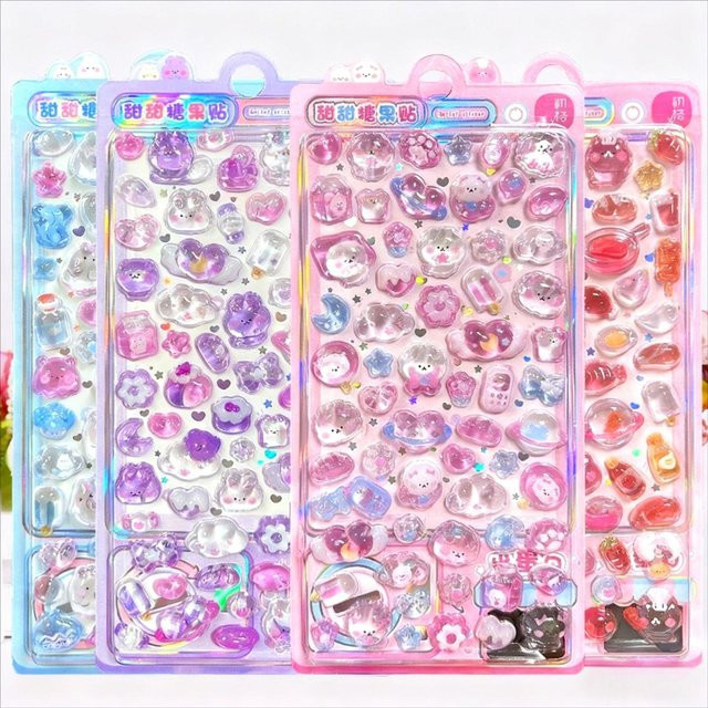 14 Stück Kawaii 3D Relief Aufkleber mit Dessert und Essen Motiven von Binchi Outdoor Product in Multicolour zur Dekoration von Laptop, Wasserflasche und Handyhülle - Bild 1