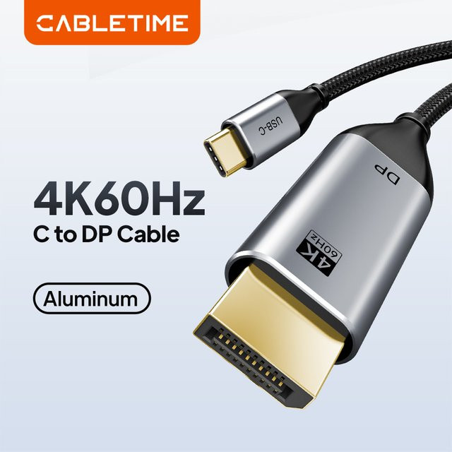 CABLETIME USB-C auf DisplayPort Adapter mit 4K 60Hz Unterstützung für Thunderbolt 3 und USB 3.1 zur Videoübertragung von deinem Laptop oder MacBook Pro - Bild 1