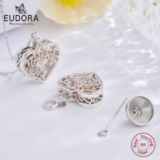 Eudora Anhänger Schmetterling, 925 Silber, Rose, Halskette - Bild 1