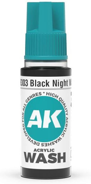 AK Interactive Black Night Wash, Zubehör, Schwarz, 18ml - Bild 1