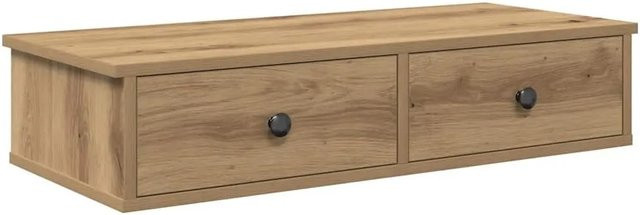 vidaXL Wandregal mit Schubladen Artisan-Eiche, Farbe: Braun, B/T/H: 80 x 34 x 17 cm - Bild 1