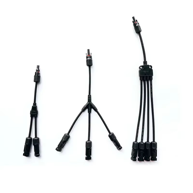 PV Solar Stecker Set mit Y-Typ Verzweigung Männlich und Weiblich Wasserdicht in Schwarz - Bild 2