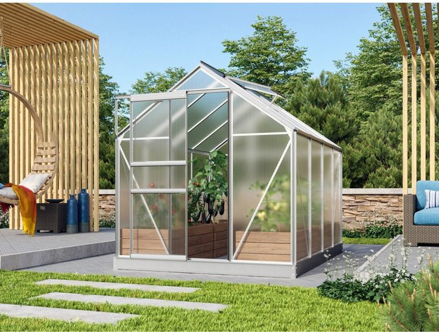 Vitavia Gewächshaus Venus 5000 mit Satteldach aus Aluminium in Silber und Polycarbonat-Verglasung, 5 m² - Bild 1