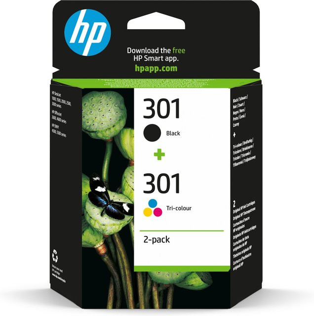HP 301 Original Tintenpatronen Kombi-Pack N9J72AE Schwarz und Farbe (Cyan, Magenta, Gelb) - Bild 5