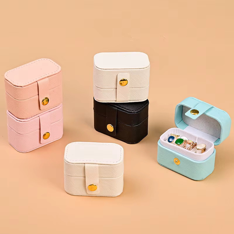 luckyiasv Schmuckbox, PU Leder, Mini Ring Box, Reise Organizer - Bild 1