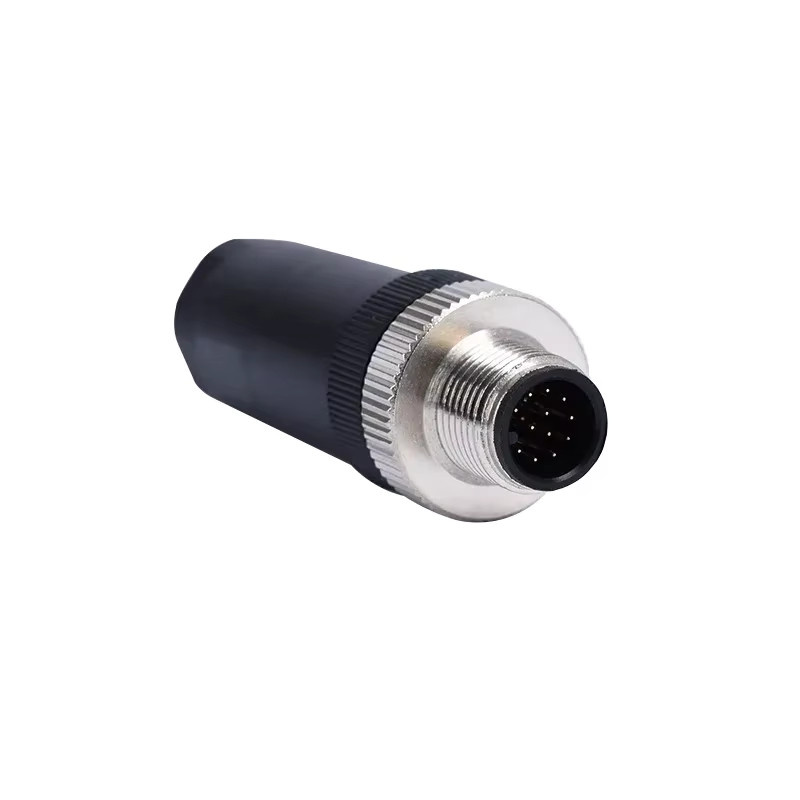 Wasserdichte Sensor-Stecker-und-Buchsen-Kupplung mit geradem Gewinde M12, 3 bis 12-polig, Farbe: Schwarz - Bild 3