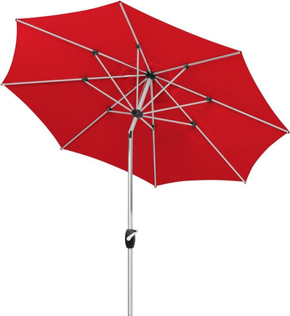 Schneider Marktschirm Rot mit Kurbelmechanik und UV 50+ Schutz, Durchmesser: 270 cm