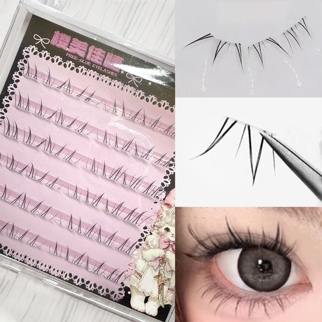 Manga Bottom Cluster Lashes C Curl, Schwarze Wimpernverlängerungen - Bild 1