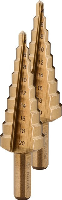 Parkside Performance HSS-Cobalt Stufenbohrer Set aus Edelstahl, 4-20 mm, 2-teilig - Bild 1