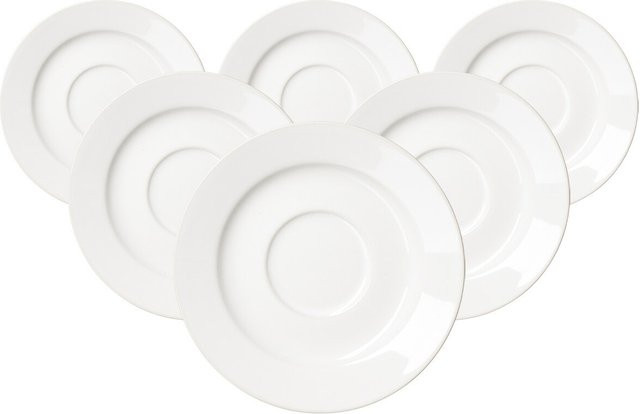 Ritzenhoff & Breker Kaffeeuntertassen Volos Weiß 6er Set Durchmesser: 15,5 cm - Bild 1
